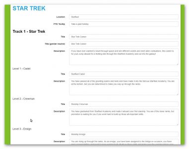 Enter your level descriptions