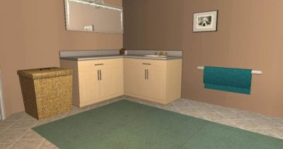 Bathroom Accessories - Laundry Basket & Towel Rail