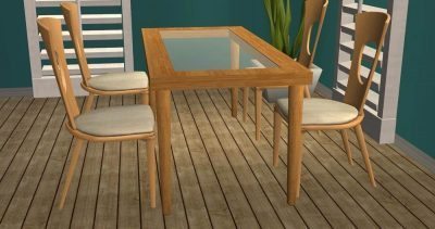 Glass-Topped Dining Table