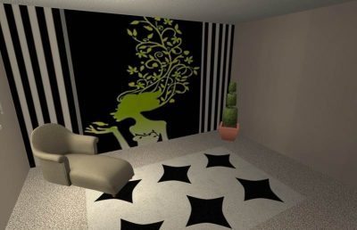 Green Lady Wall Mural